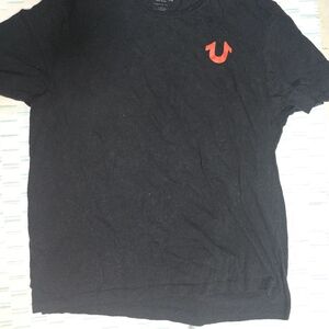 True Religion Black Tee with White Print